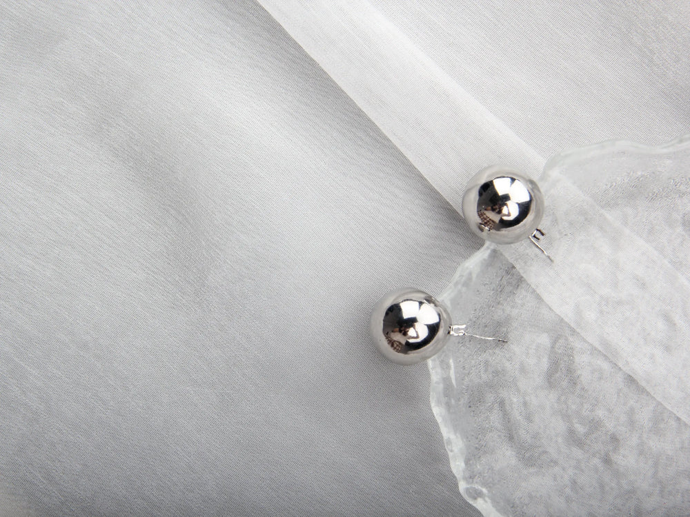 Cute Elegant Bean Fashion Hoop Stud Silver Earrings