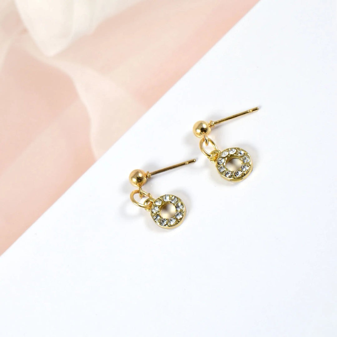 Cute Small Round Zirconia Studded Stud Earrings