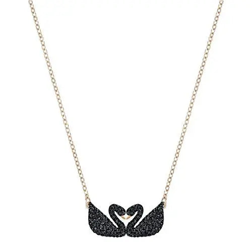 Double Swan Charm Necklace- Stainless Steel