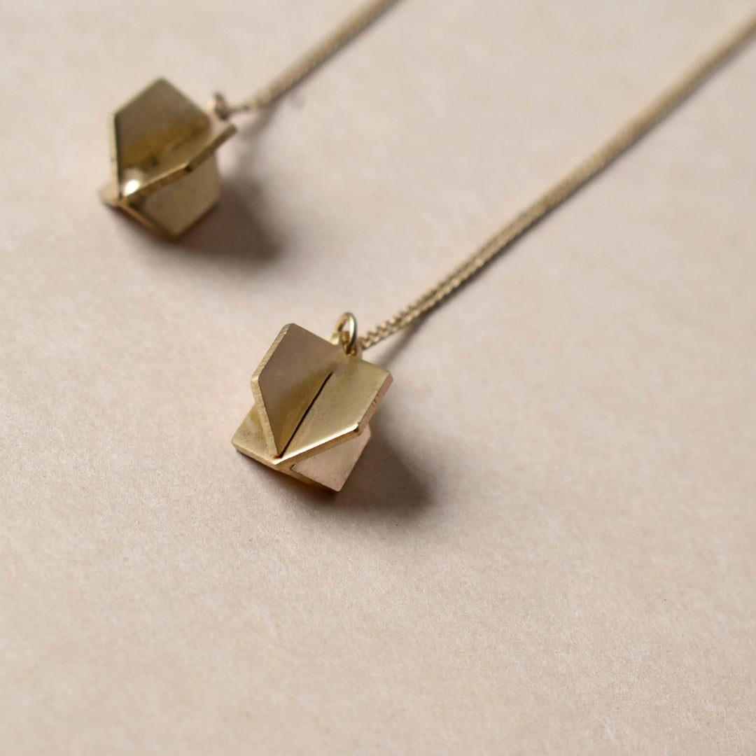 Prism Threader Pull-out Drop Earrings - Gold