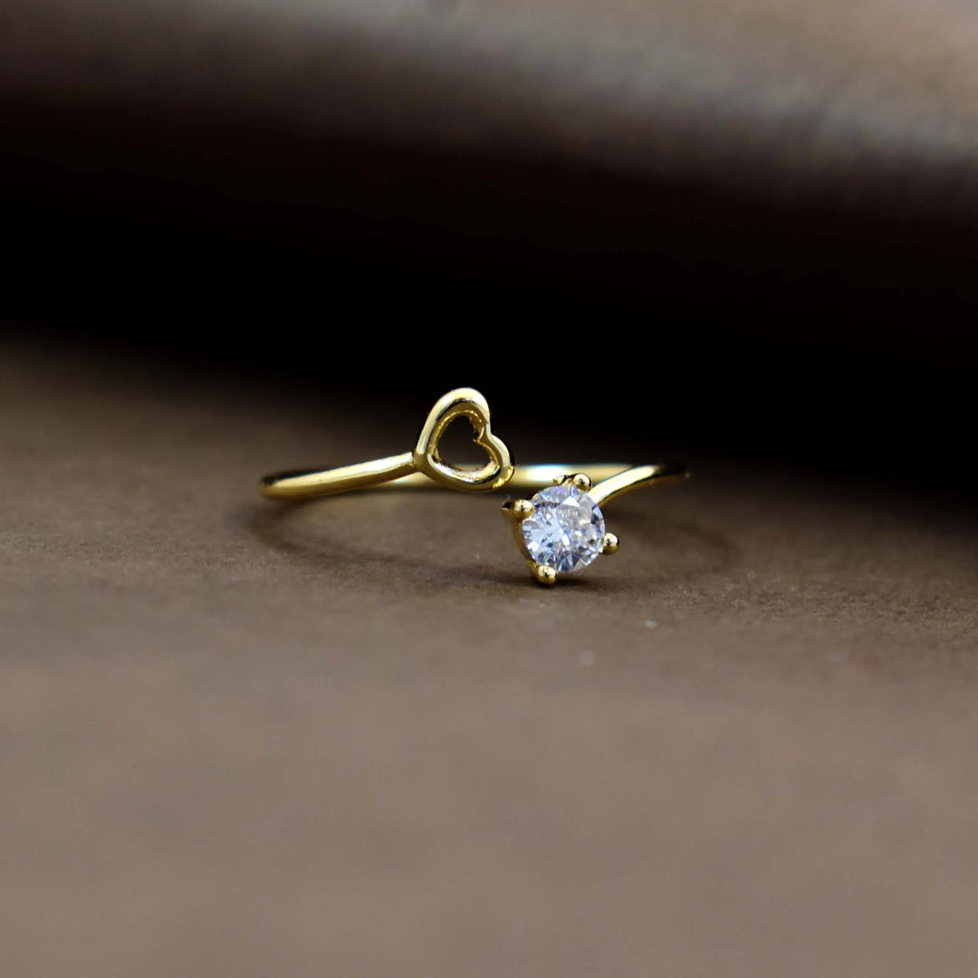 Minimalist double charm gold ring