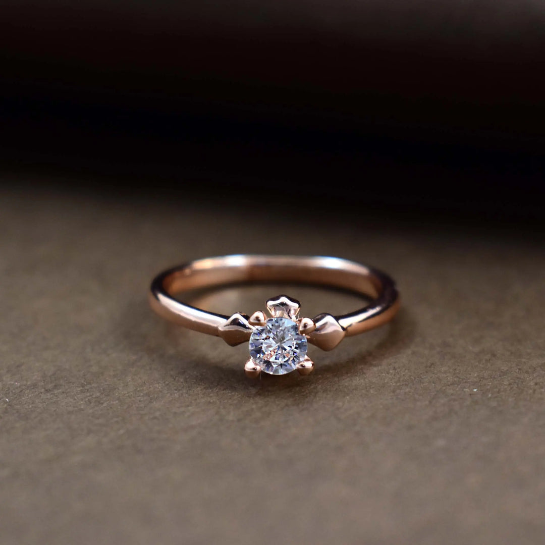 Moana crystal rose-gold ring