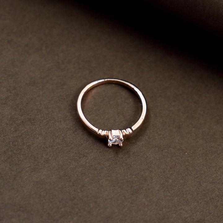 Heartbound crystal rose-gold ring