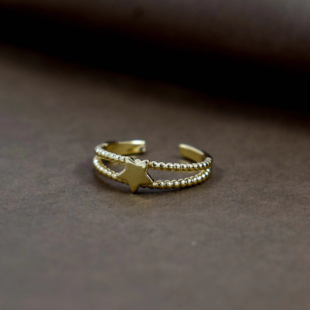 Stacked star gold ring