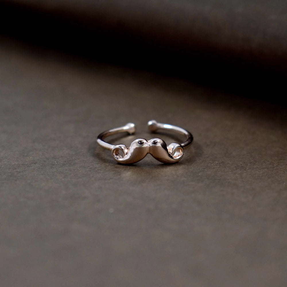 Mustache rose-gold ring