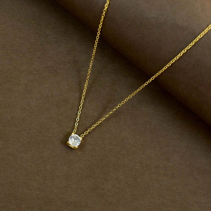Snuggled crystal gold anti-tarnish necklace