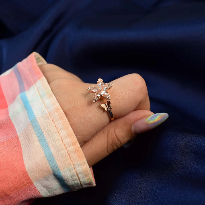 Daffodil Spinner Ring - Rose Gold