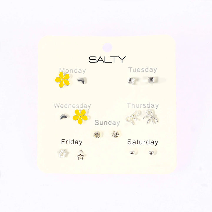 "Daisy" Weekly 7 Stud Earrings Set