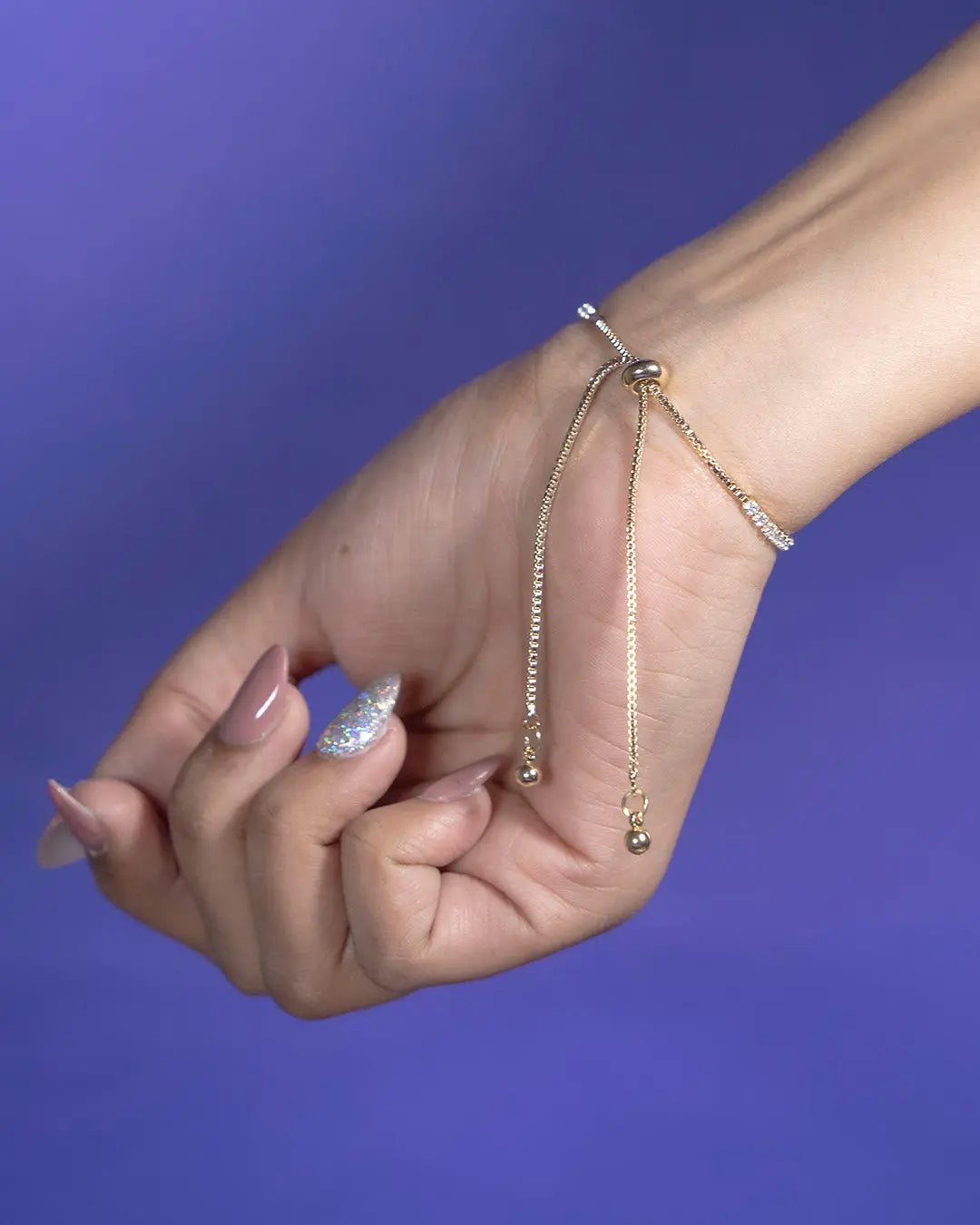 Diamond Filled Bracelet - Gold