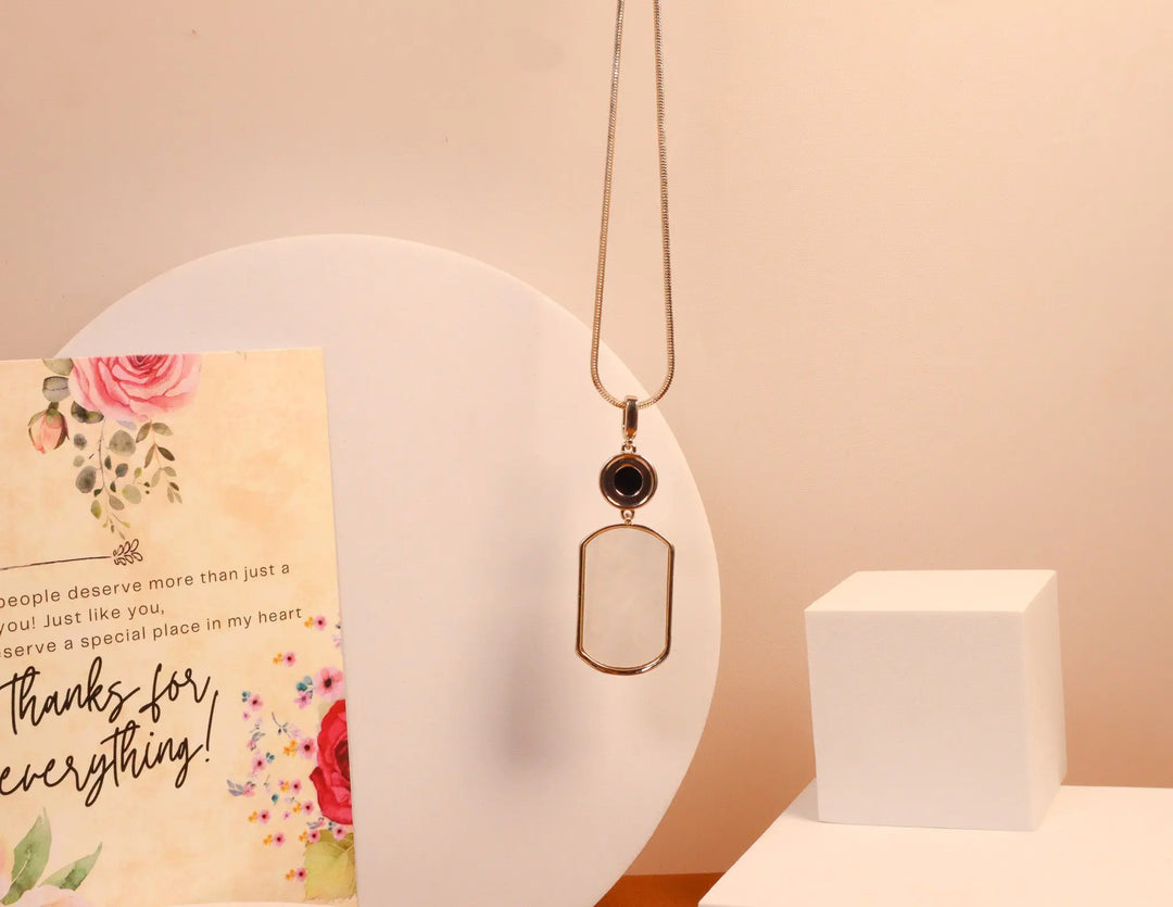 Double Sided Frame Rectangle Necklace