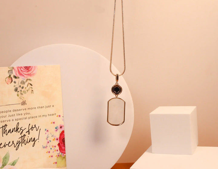 Double Sided Frame Rectangle Necklace