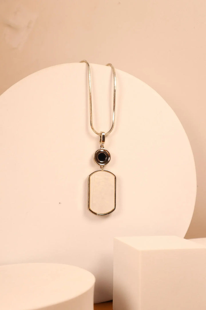 Double Sided Frame Rectangle Necklace