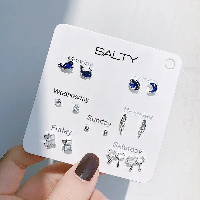 "Dream" Weekly 7 Stud Earrings Set