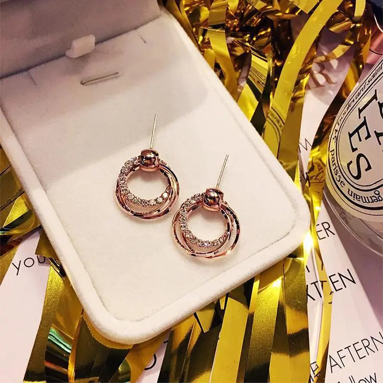 Elegant Diamond Looped Earrings