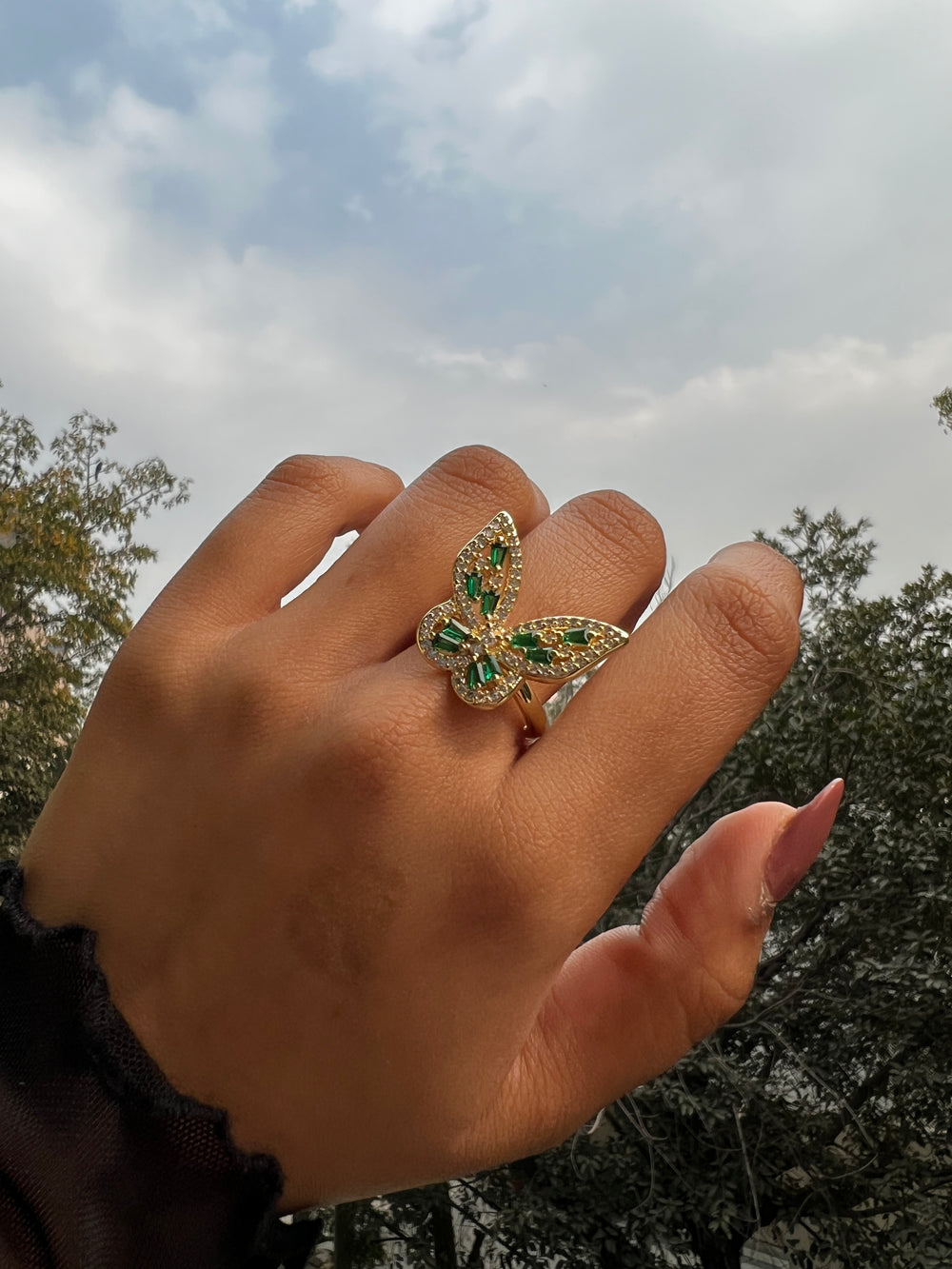 Emerald Swallowtail ring