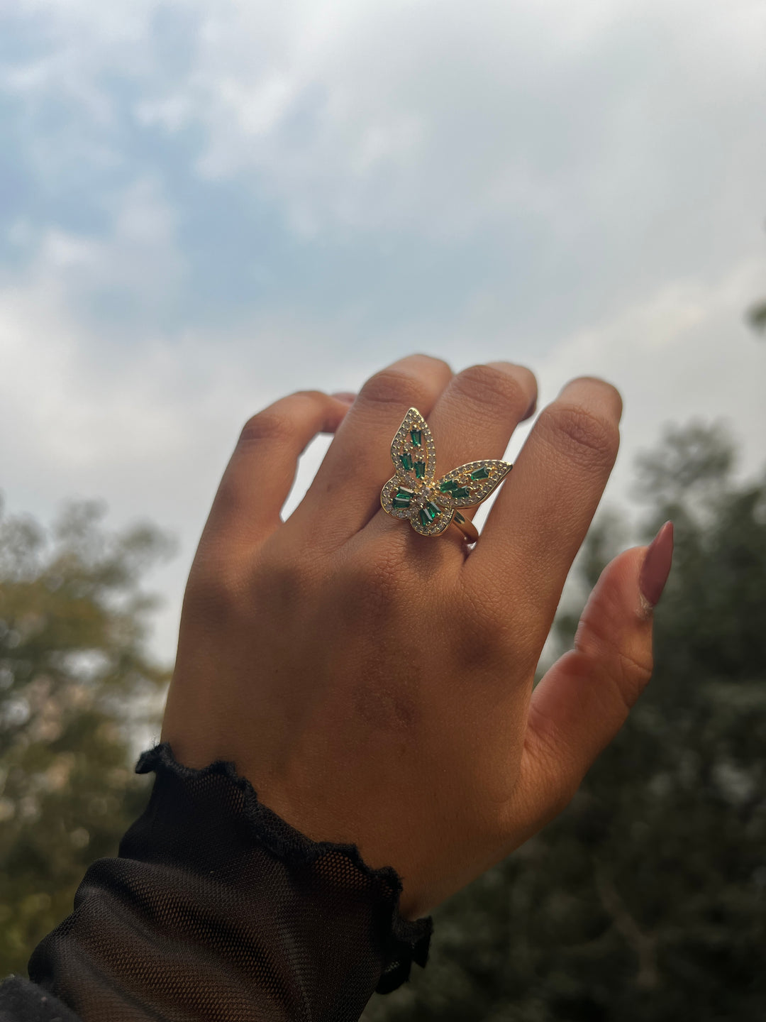 Emerald Swallowtail ring