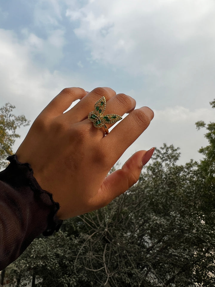 Emerald Swallowtail ring
