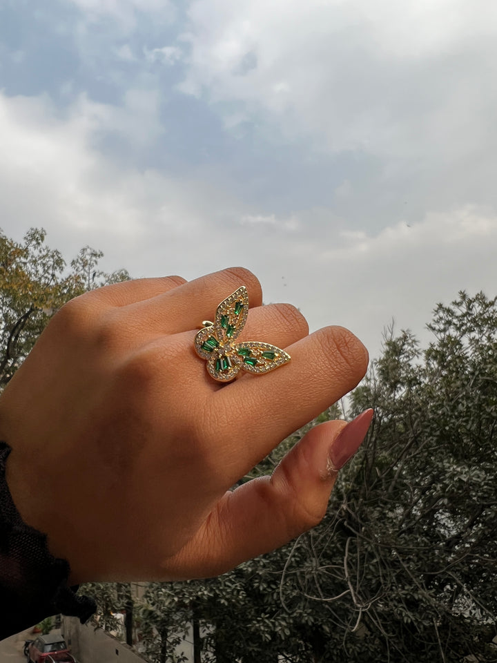 Emerald Swallowtail ring