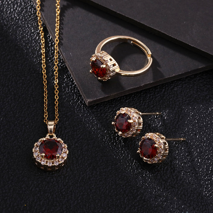 Garnet Matching complete Jewellery Set