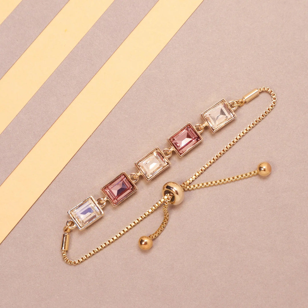 Glass Glow Crystal Bracelet - Gold