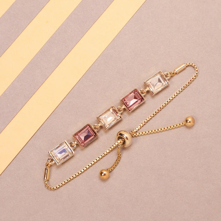 Glass Glow Crystal Bracelet - Gold