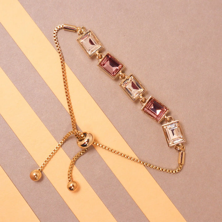 Glass Glow Crystal Bracelet - Gold
