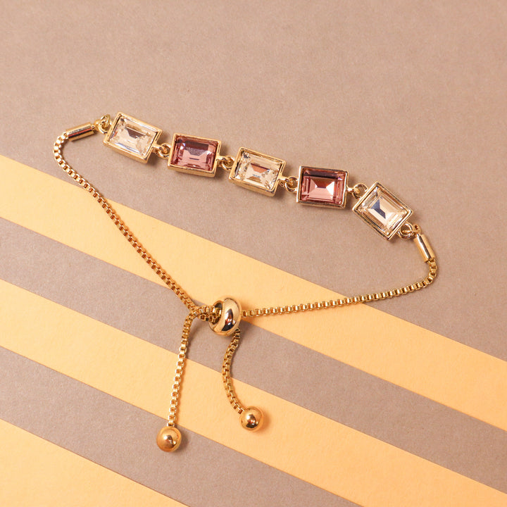 Glass Glow Crystal Bracelet - Gold