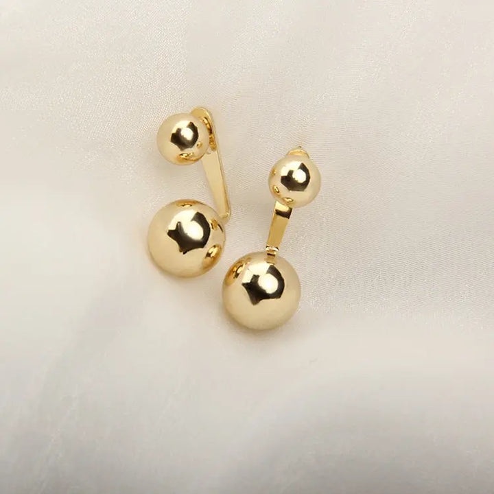 Gold Plated Double Ball Earrings