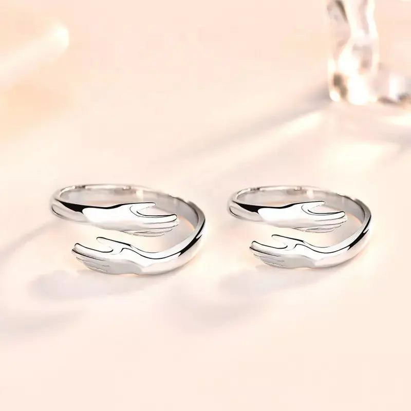 Silver Hug Promise Ring - Adjustable - Anti Tarnish – Salty Accessories
