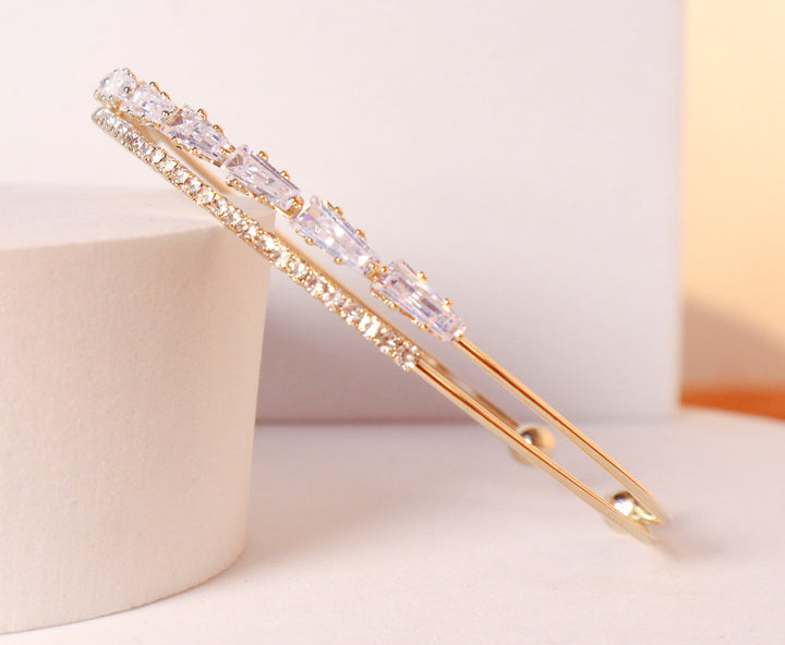 crystal charm bracelet-Golden