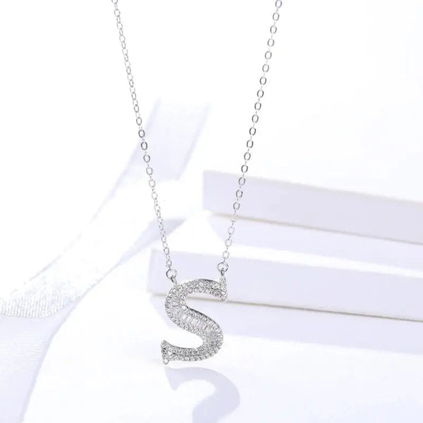 Initial Alphabet Letter Zirconia Necklace