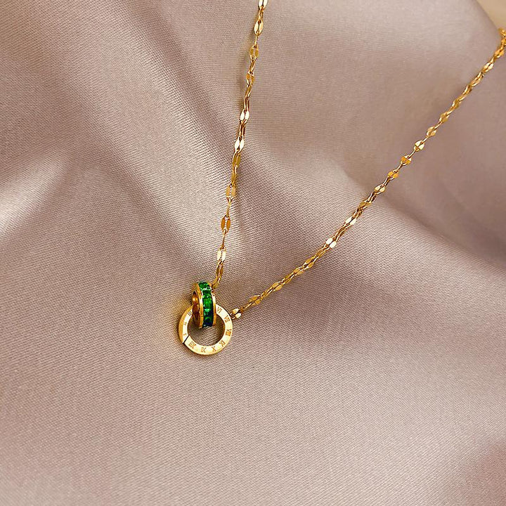Interlooped Together Forever Necklace - Green