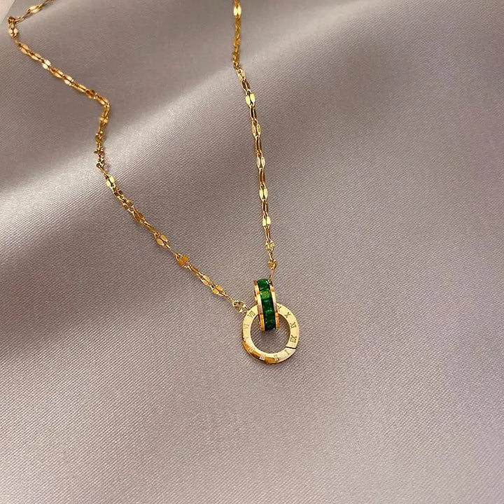 Interlooped Together Forever Necklace - Green