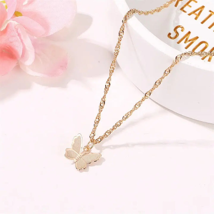 Kpop Butterfly Charm Necklace