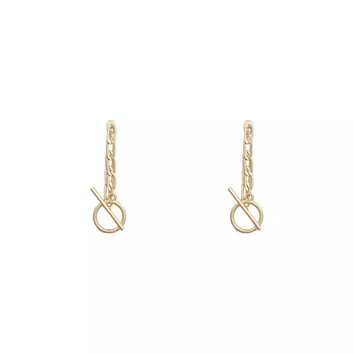 Kpop Metal Chain 2-in-1 Gold Earrings