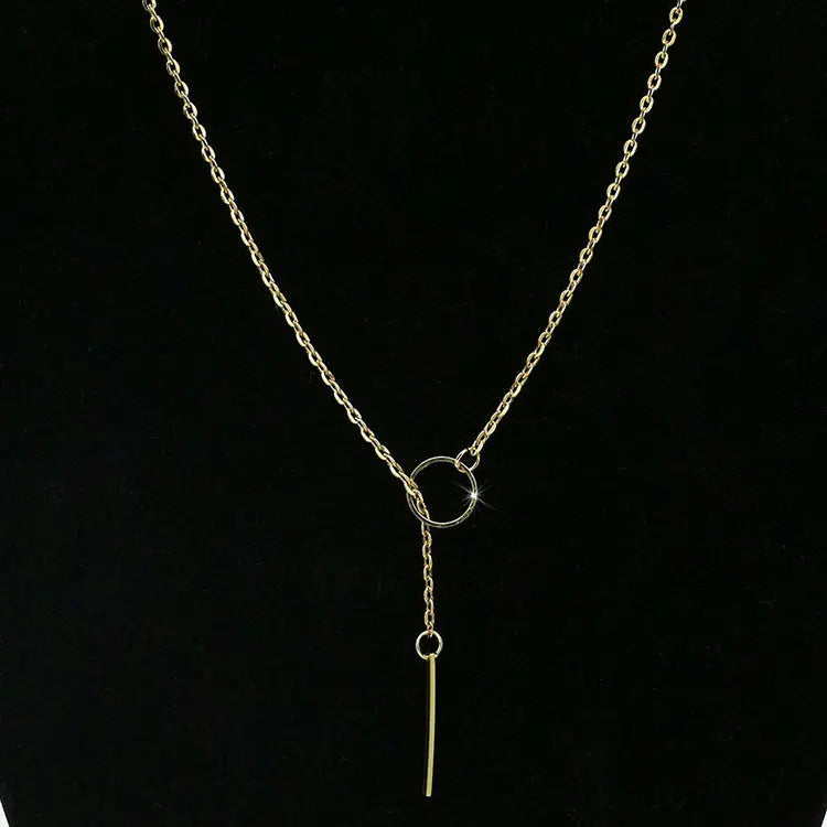 Lariat Gold Charm Necklace