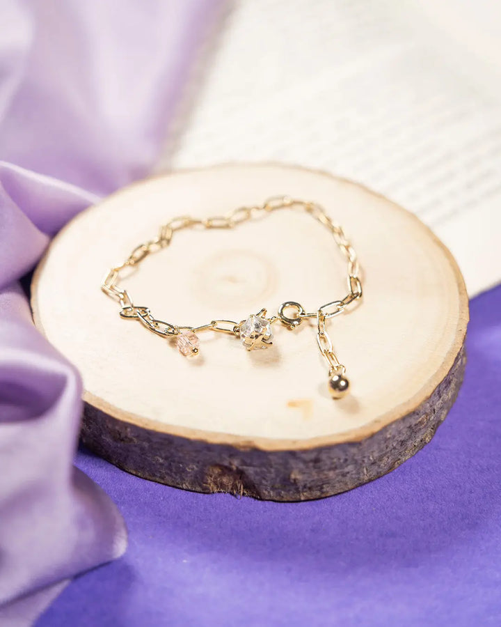 Link Chain Cubic Bracelet - Gold