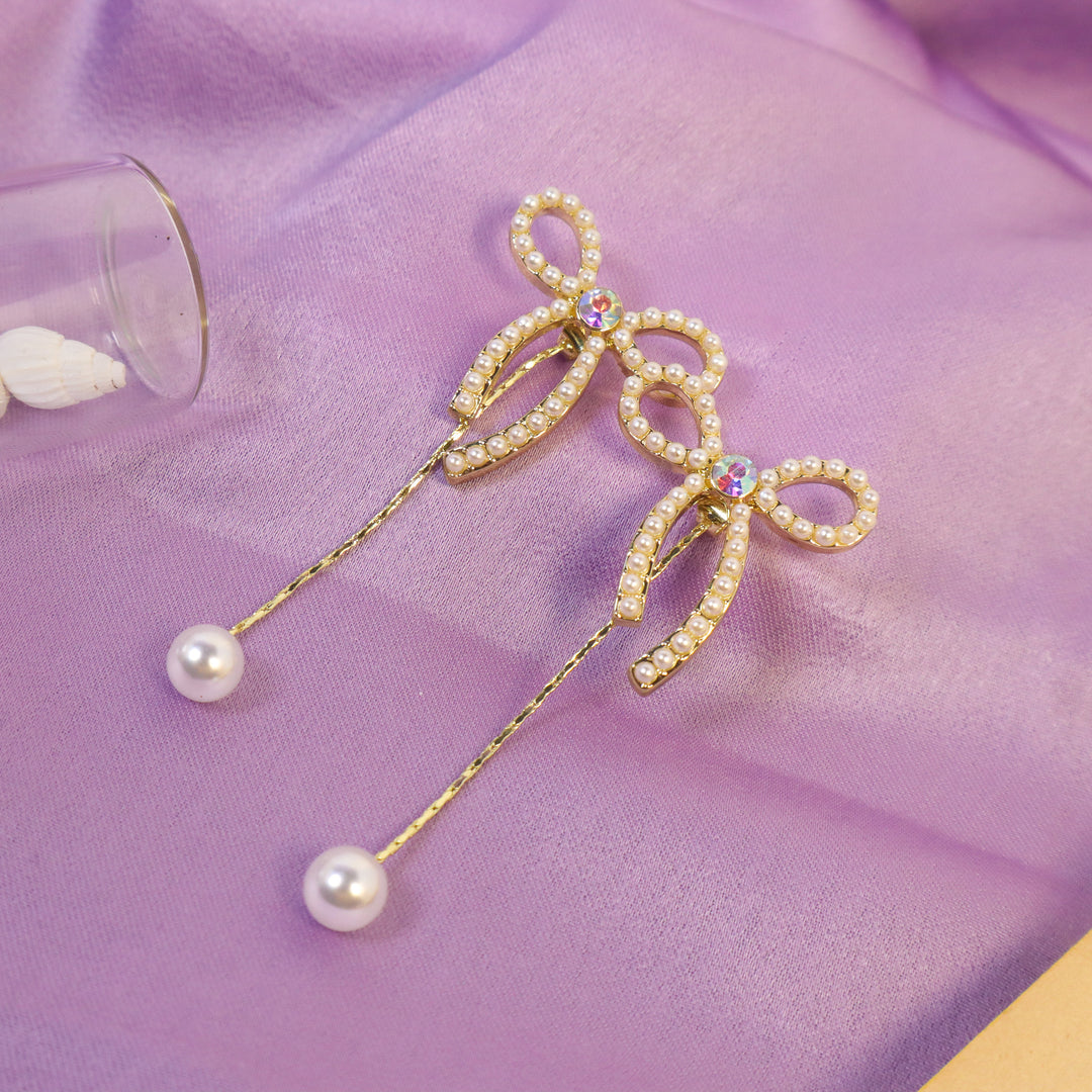 Long Pearl Tassel Earrings