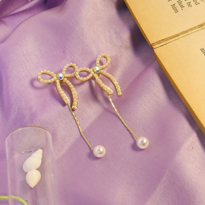 Long Pearl Tassel Earrings