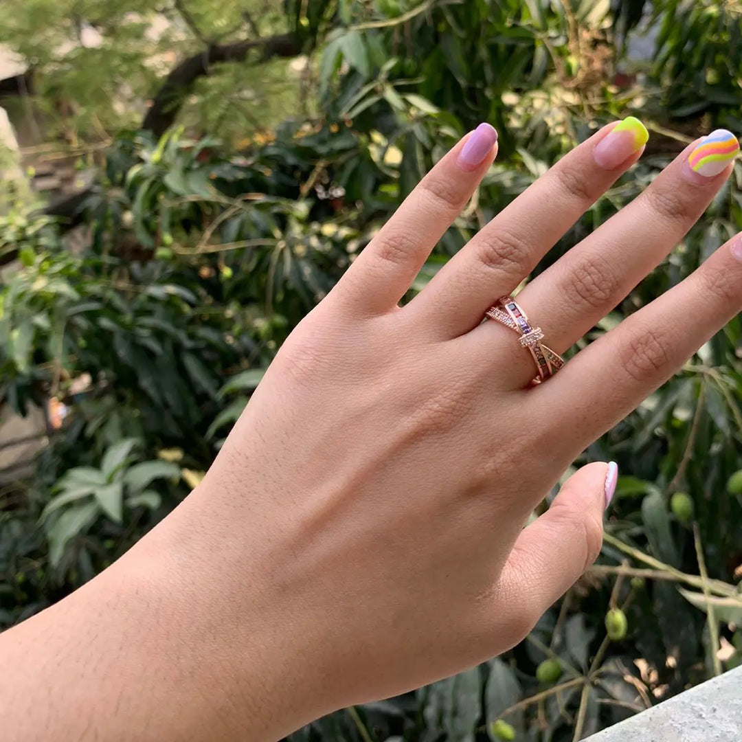 Love Knot Multi Stones Ring
