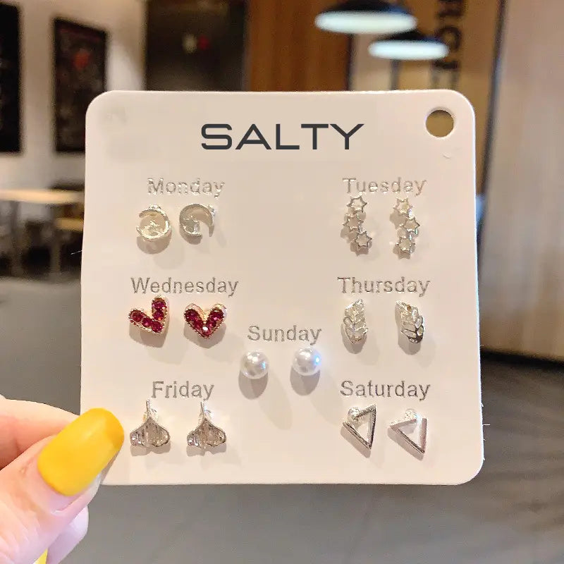 "Love in the air" Weekly 7 Studs Earrings