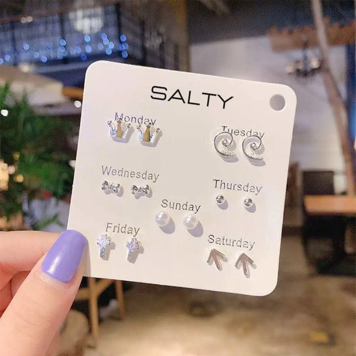 "Majesty" Weekly 7 Stud Earrings
