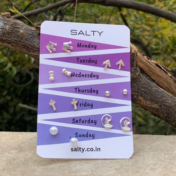 "Majesty" Weekly 7 Stud Earrings
