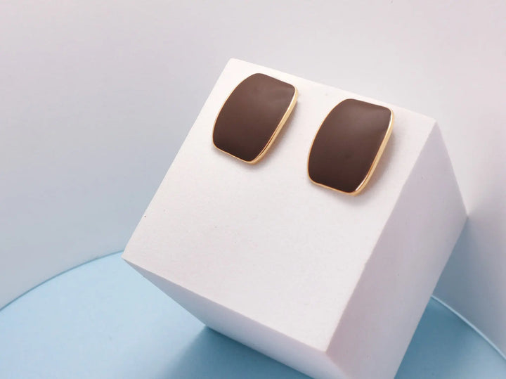 Matte Black Classic Stud Earrings