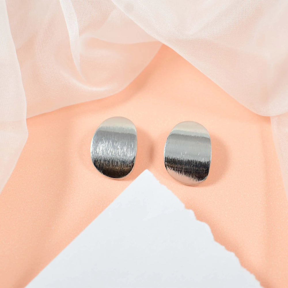 Minimalist Retro Style Matte Curved Stud Earrings