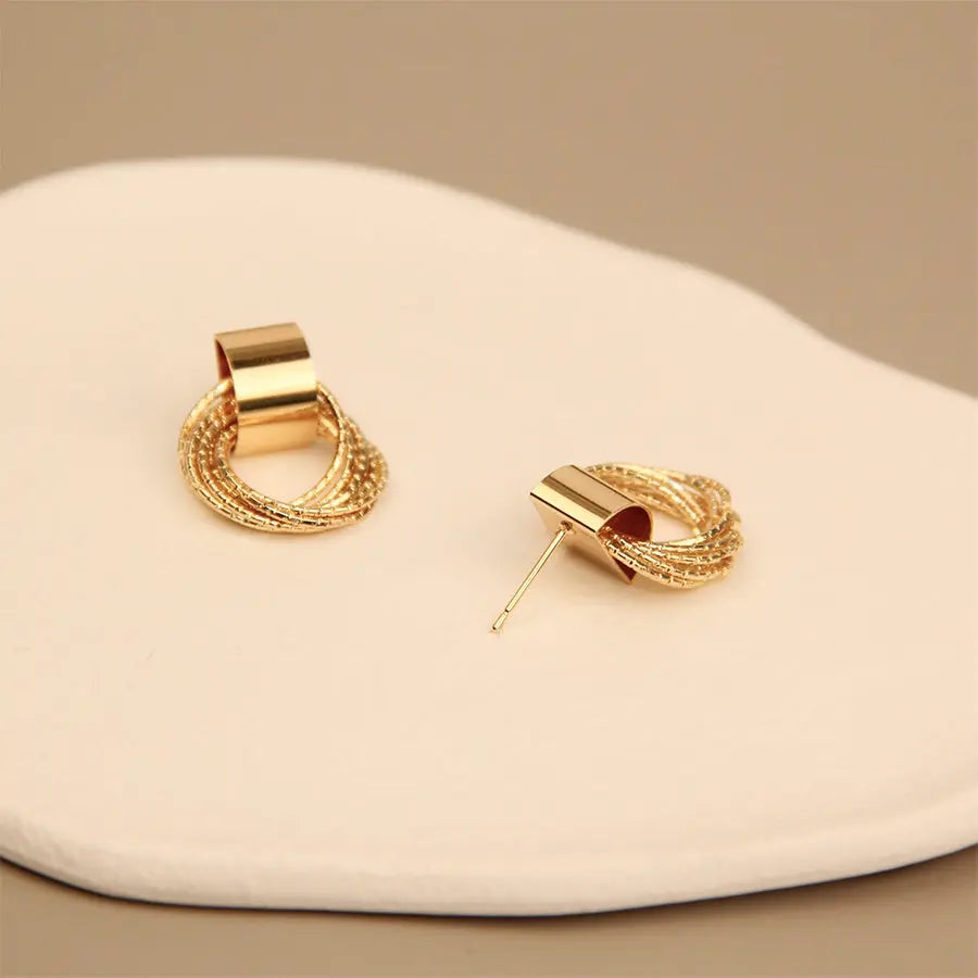 Round Gold Hoop Earrings For Women Huggie Type Studs Shop Online ER2048