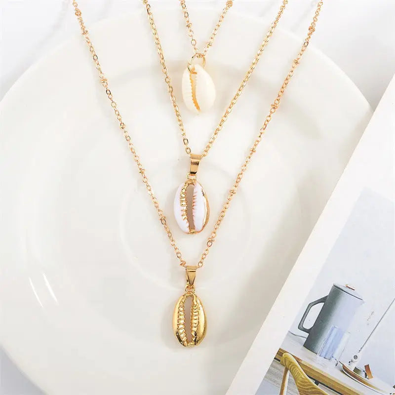 Multi Layered Hawain Sea Shell Necklace