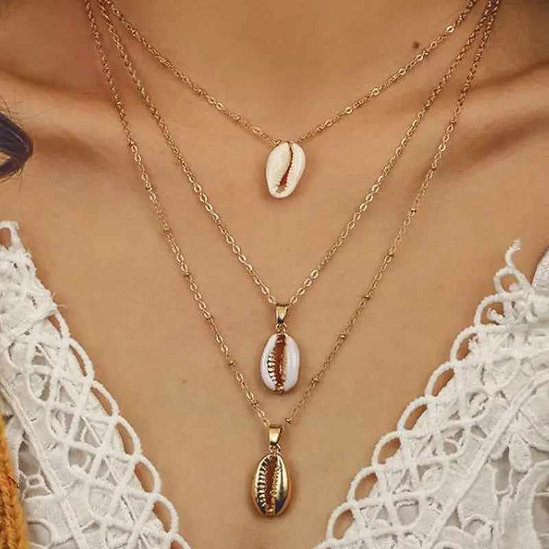 Multi Layered Hawain Sea Shell Necklace