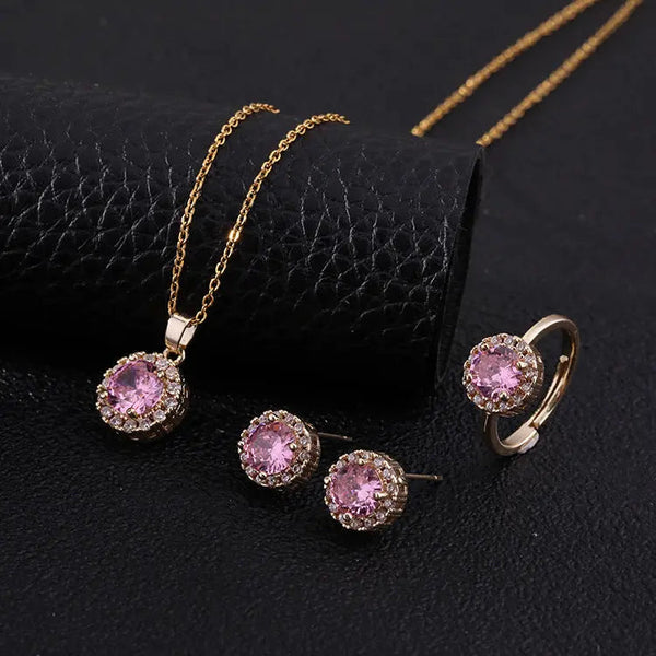 Natural Diamond Matching complete Jewellery Set