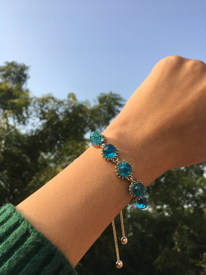 Natural Crystal Bracelet - Blue